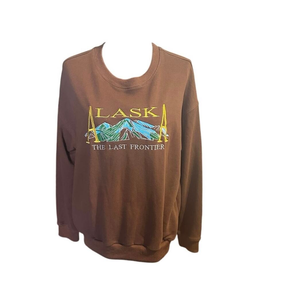 Alaska “The Last Frontier” Brown Sweatshirt – Size L